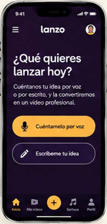 Pantalla de inicio: ¿qué quieres lanzar hoy?
